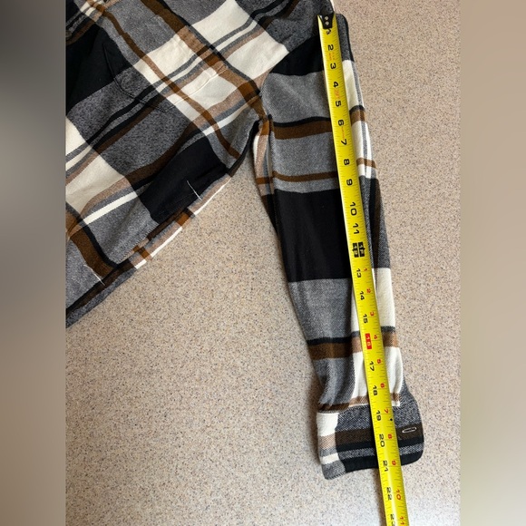 Madewell Black, Brown, Cream Plaid Cotton Flannel Sunday Button Up Shirt Size S - Picture 8 of 10